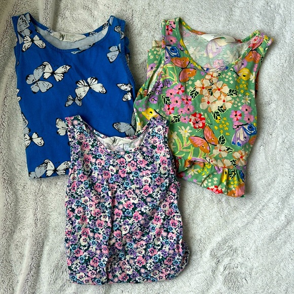 H&M Other - Set of 3 H&M Tank Summer Floral & Butterflies cotton play dresses